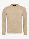 Wool Cashmere Cable Knit Sweater - Ecru