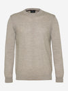 Merino Wool Structured Long Sleeve Knit - Natural