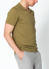 Jersey V-Neck Polo - Light Green