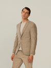 Merino Wool & Cashmere Plaid Blazer - Light Beige