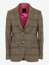 Italian Wool Glen Plaid Blazer - Brown