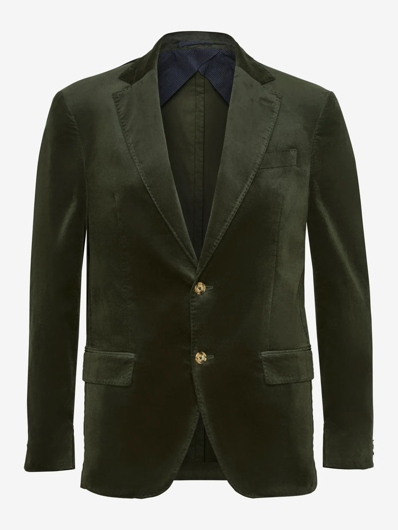 Velvet Notch Blazer - Green