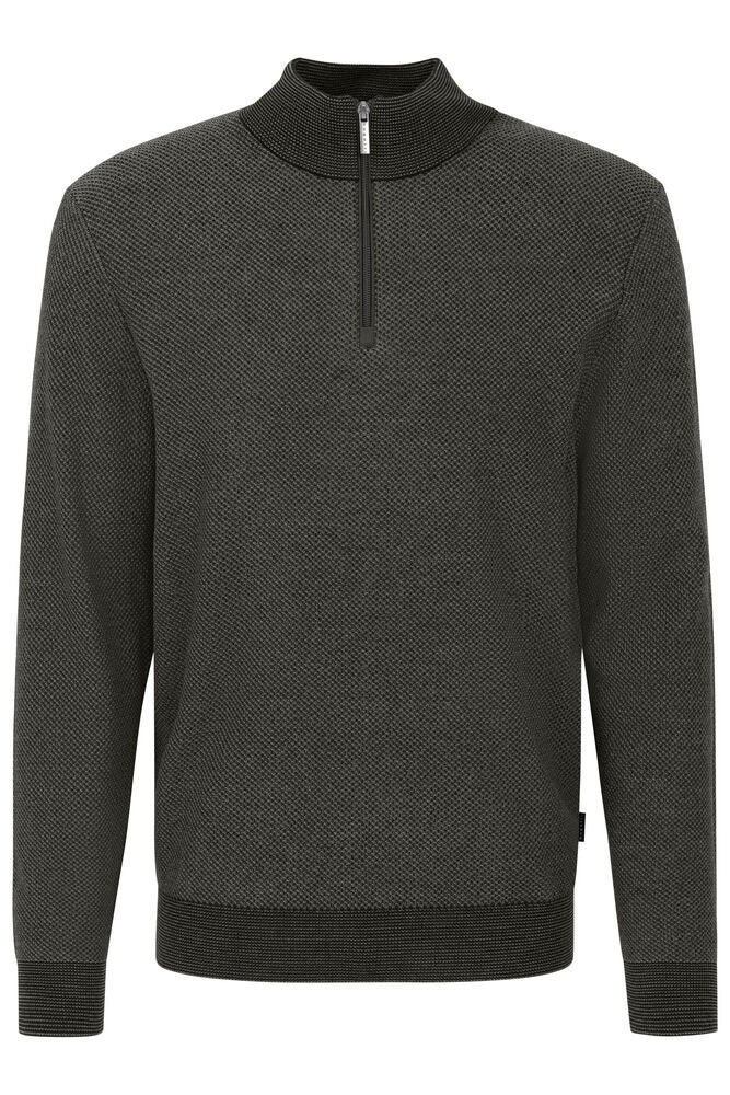 Two-Tone Quarter Zip Pullover - Dark Green