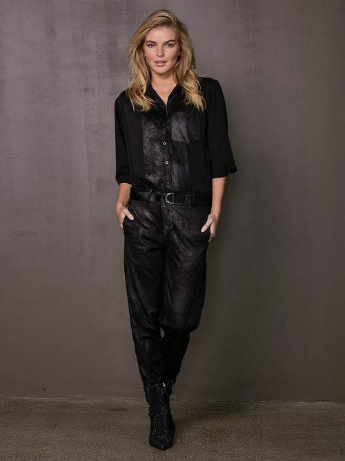 Vanika Vegan Leather Trousers - Black