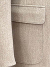 Unlined 3 Button Wool Overcoat with Peak Lapel - Sand