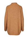 Venja Ribbed Mock Neck Sweater with Zipper - Sand