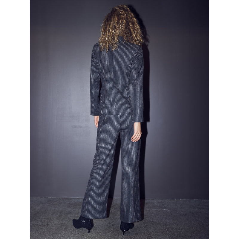 Valborg Pinstripe Trousers - Black Mix