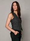 Valborg Striped Vest - Black Mix