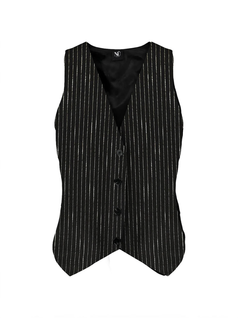 Valborg Striped Vest - Black Mix