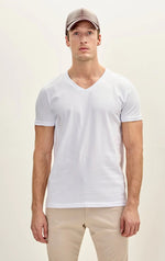 V-Neck Cotton T-Shirt - White