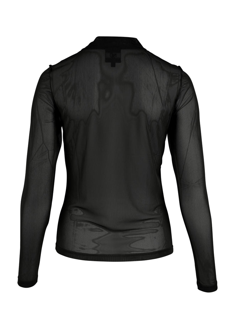 Yrja Mesh Long Sleeve Top - Black