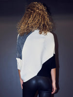 Asymmetrical Zip Sweater - Black Mix