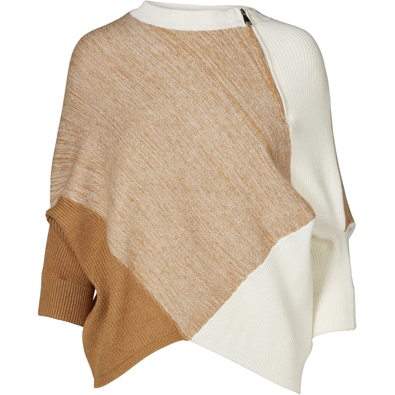 Asymmetrical Zip Sweater - Sand Mix