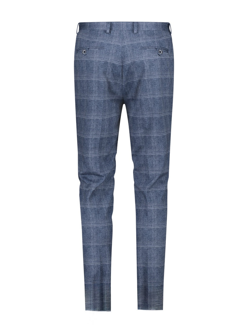 Check Travel Suit Trousers - Navy