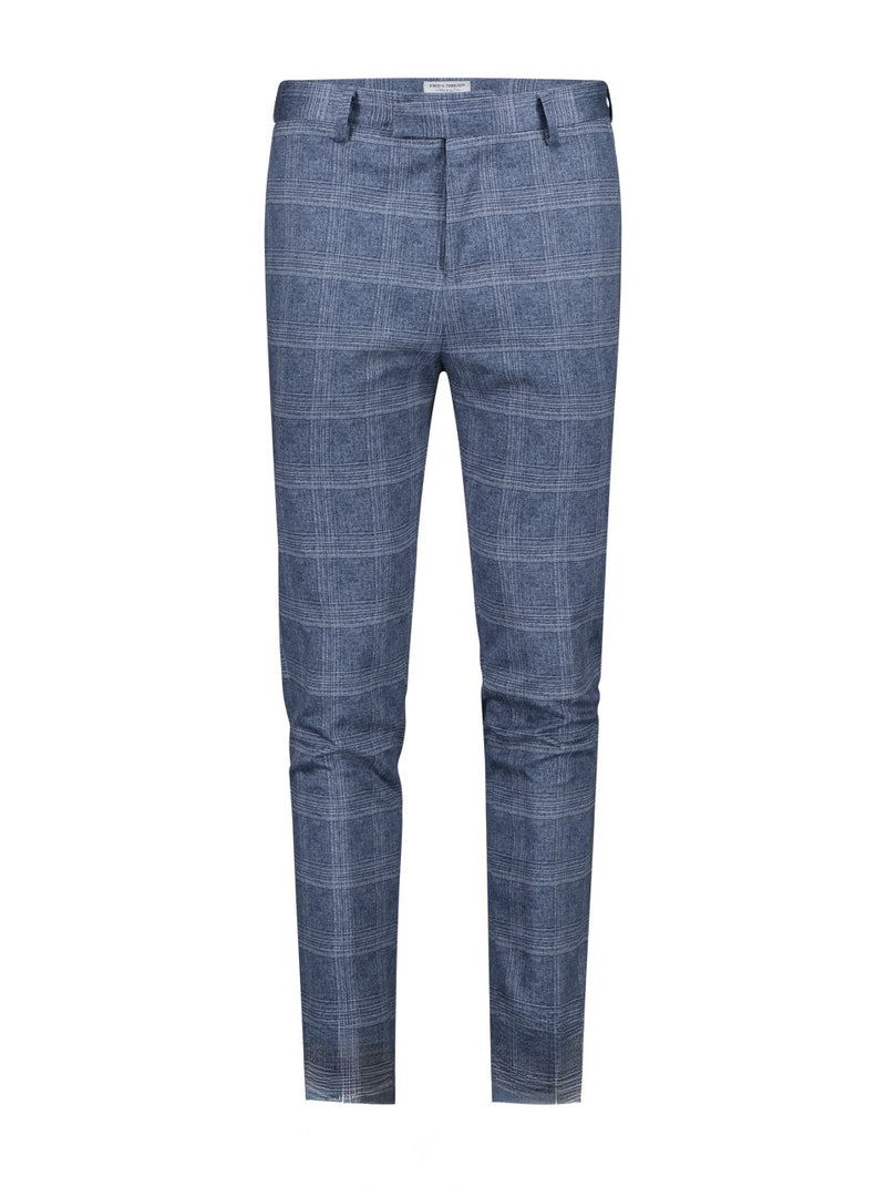 Check Travel Suit Trousers - Navy