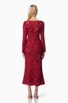 Crochet Georgette Lace Dress - Wine