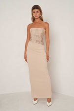 Embroidered Lace Corset Gown - Ecru