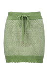 Waffle Knit Cotton Mini Skirt - Green