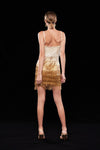 Ombre Beaded Fringe Mini Dress - Gold