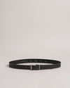 Stitch Detail Leather Belt - Black