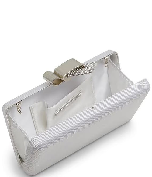 Grossgrain Evening Clutch - Ice