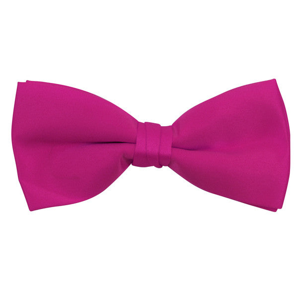 Satin Banded Bow Tie - Fuchsia