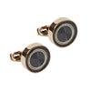 Boxed Round Cufflinks - Grey/Gold