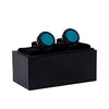 Boxed Round Cufflinks - Turquoise