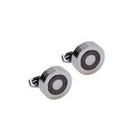 Boxed Round Cufflinks - Gunmetal/Silver