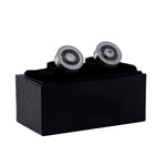 Boxed Round Cufflinks - Gunmetal/Silver