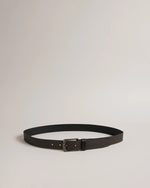 Geometric Leather Belt - Black