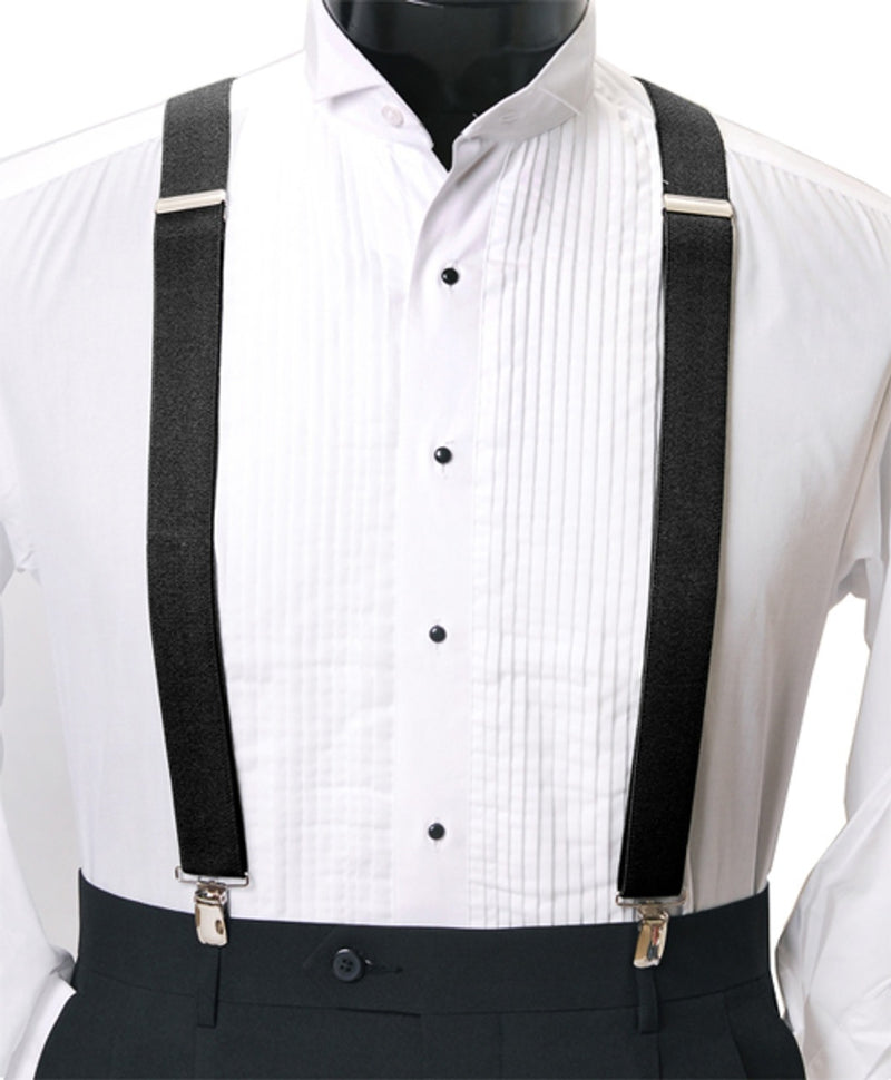 Clip Fastening Suspenders - Black