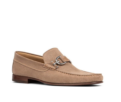 Contrast Stitch Suede Loafers - Sand