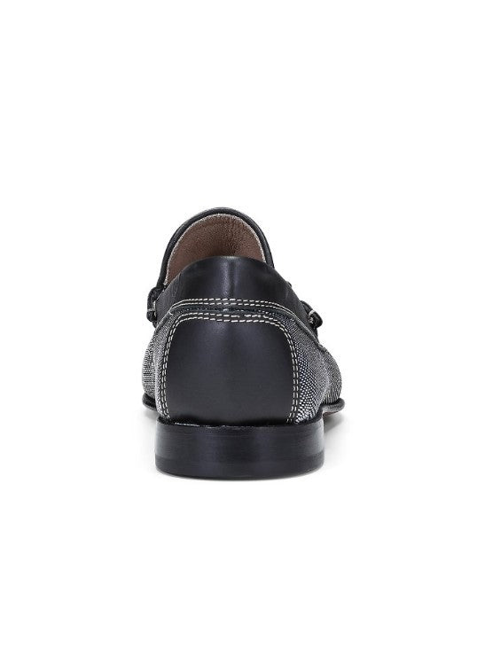 Nylon Leather Loafers - Pewter/Black