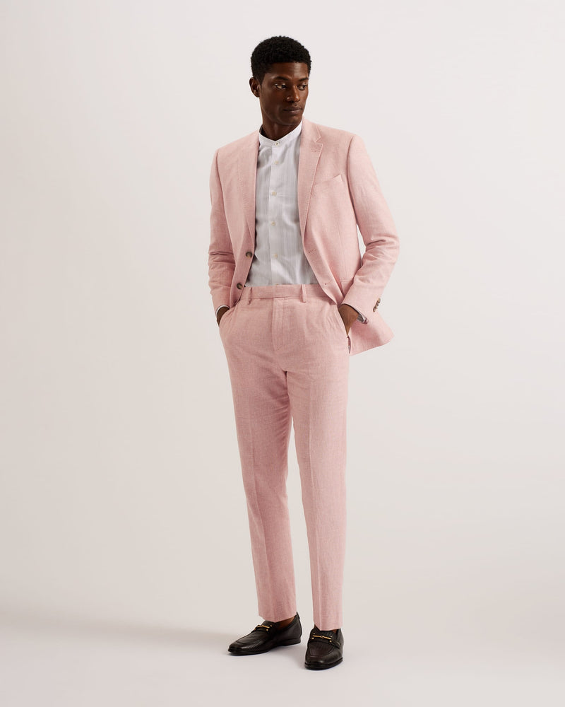 Cotton Linen Blazer - Light Pink