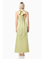 V-Neck Satin Maxi Dress - Avocado