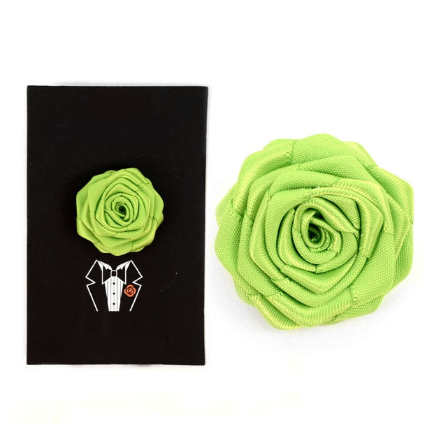 Solid Floral Lapel Pin- Green