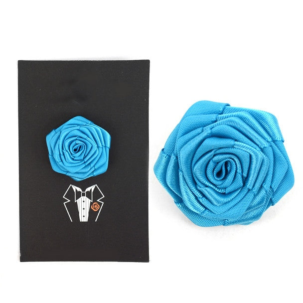 Solid Floral Lapel Pin- Teal