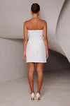 Strapless Textured Mini Dress - White