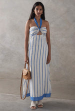 Printed Linen Dress - Stripes