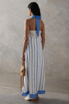 Printed Linen Dress - Stripes