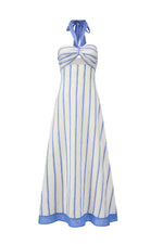 Printed Linen Dress - Stripes