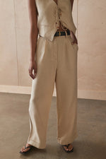 Tailored Linen Pants - Dew
