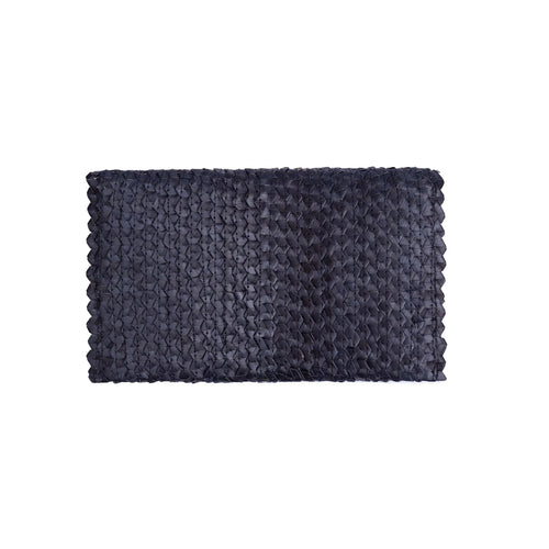 Woven Seashell Clutch - Black