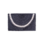 Woven Seashell Clutch - Black