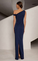 Asymmetrical Off Shoulder Gown - Midnight Gown