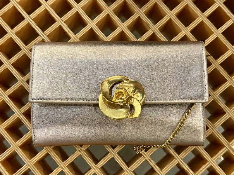 Rose Metallic Clutch - Bronze