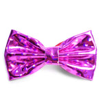 Metallic Banded Bow Tie - Fuchsia