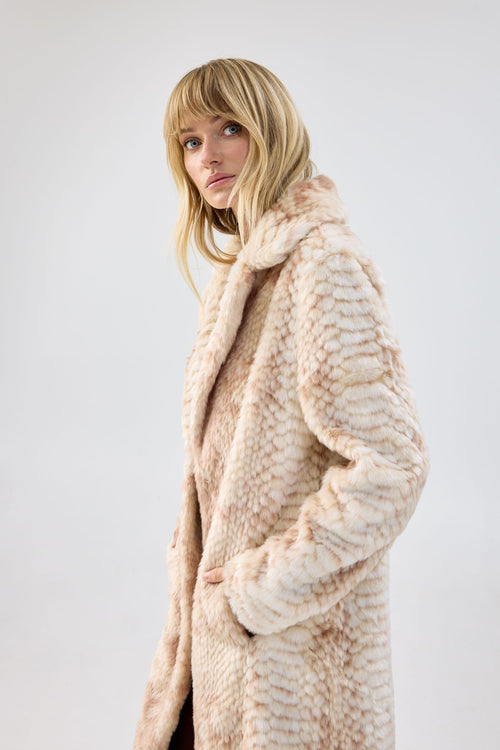 Long Faux Fur Coat - Blonde