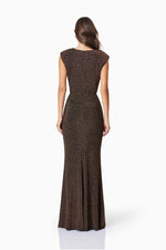 Shimmer Drape Gown - Black/Gold